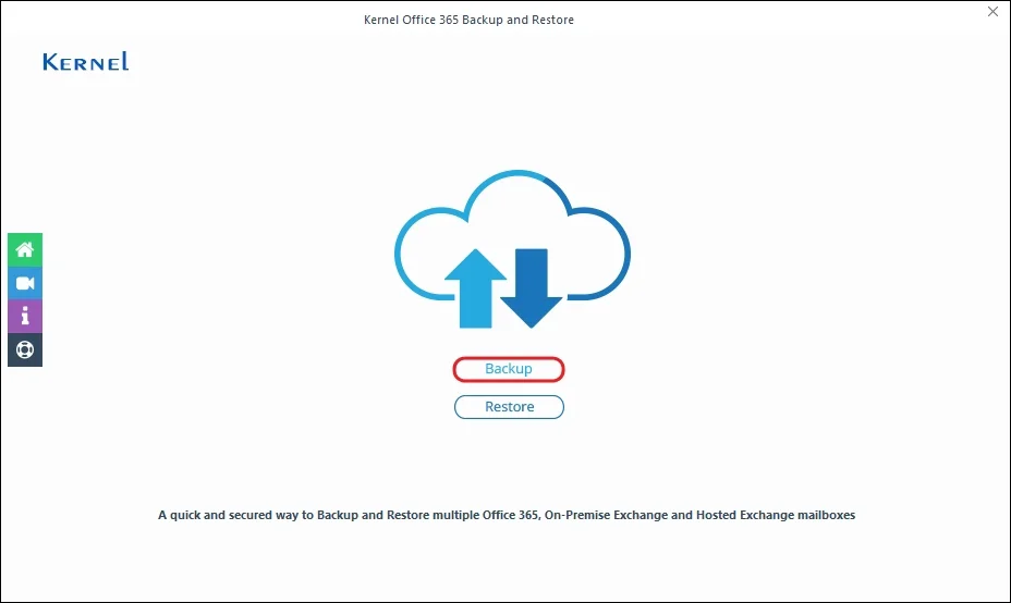 For Backup multiple mailboxes, use Backup option