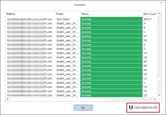 Download a detailed migration report