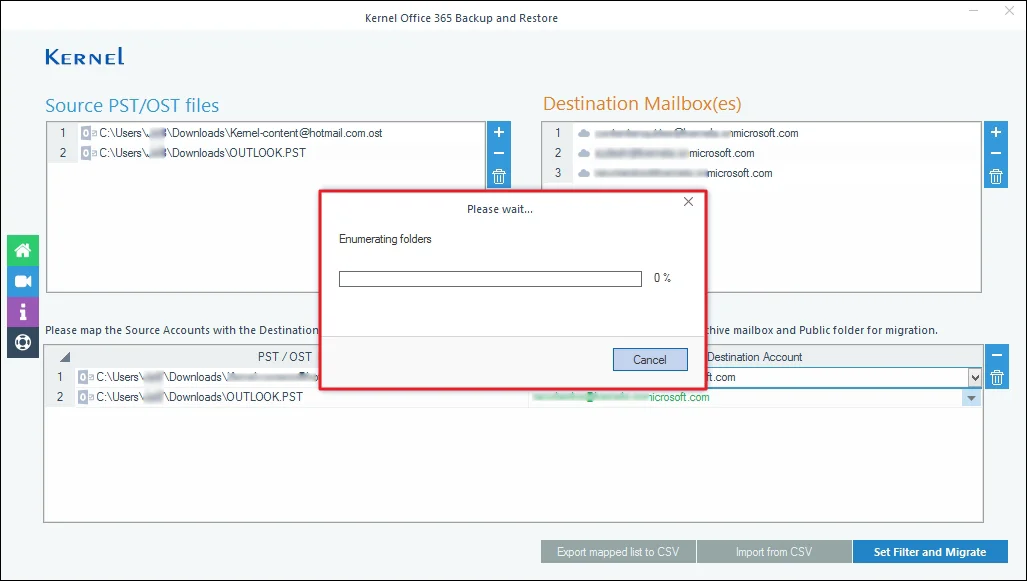 Enumerating folders