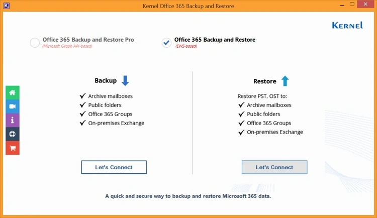Launch Office 365 Backup and Restore tool