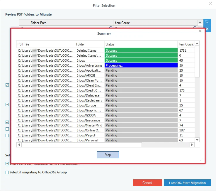 Displayed live migration status