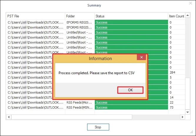 Save report to CSV