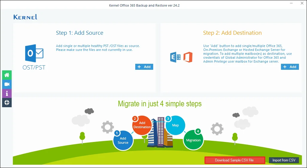 Download Sample CSV File button