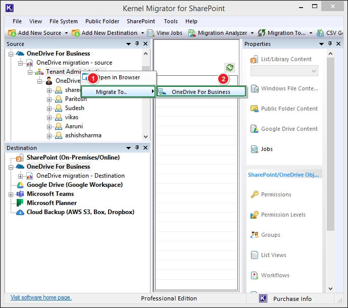 choose Migrate to OneDrive for Business