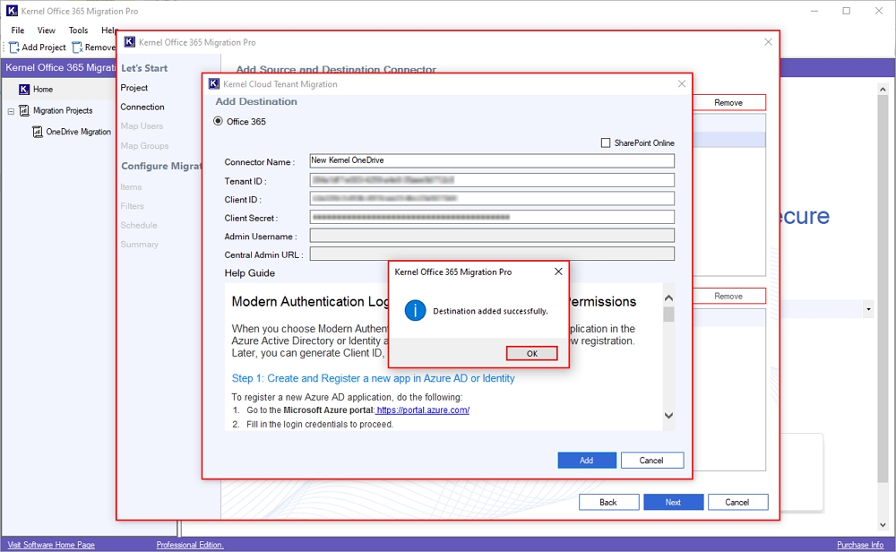 destination added successfully