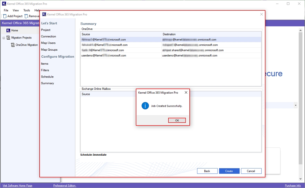 job created successfully