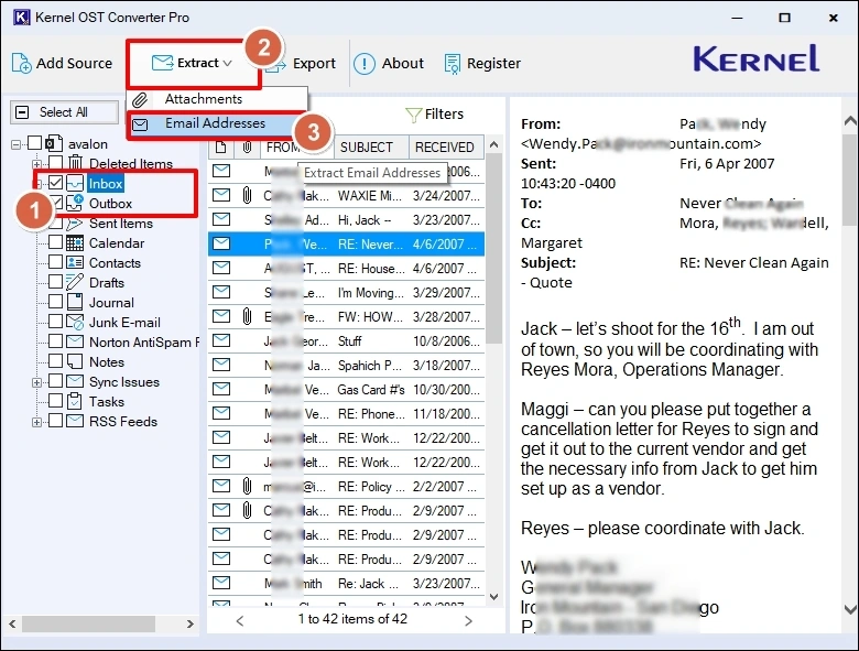 extract email addresses