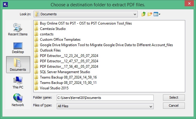  Provide a path to save the extracted data