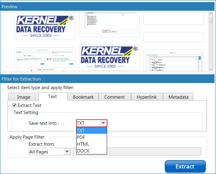 Select the Text tab