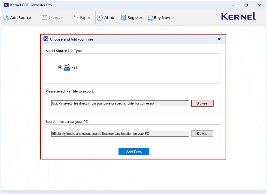 Choose and Add your Files