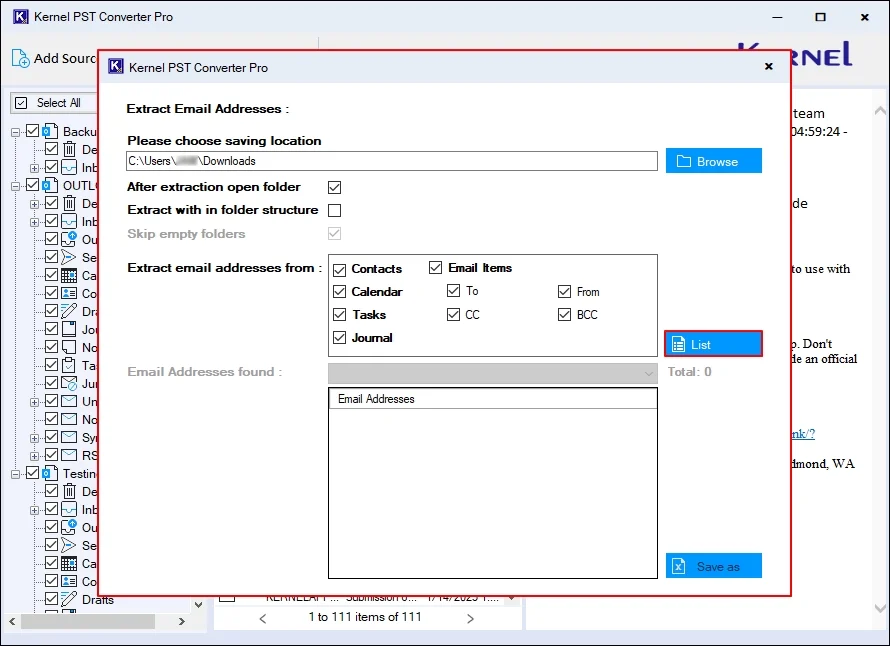 Apply the necessary options