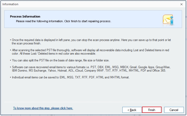 select pst files