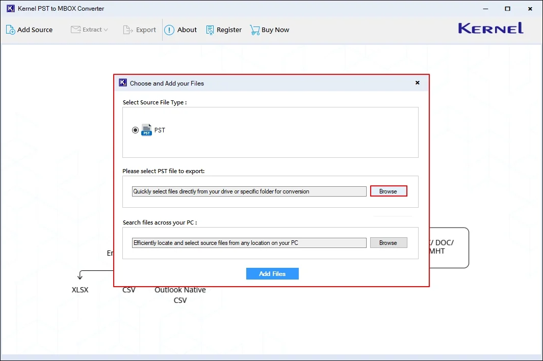 Choose and Add your Files