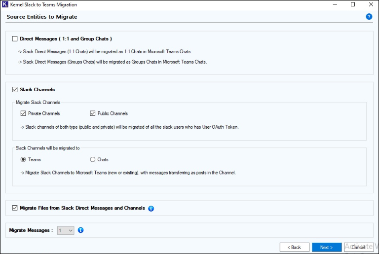 Migrate files from Slack Direct Messages and channels