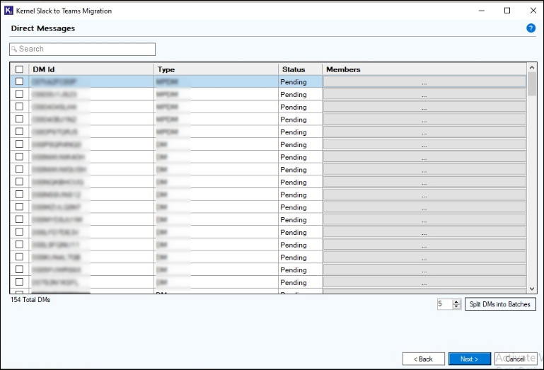 The software will start and show live migration process