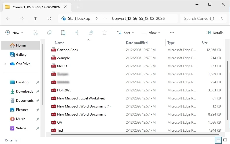 The tool will redirect you to the folder