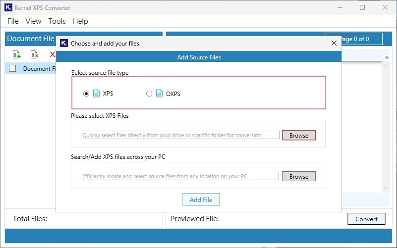 Select or Add files across your PC