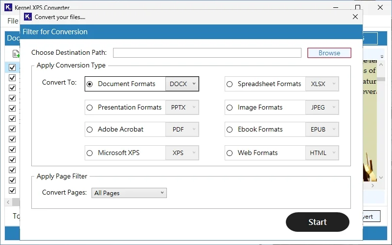 provide the saving location for the converted resultant file