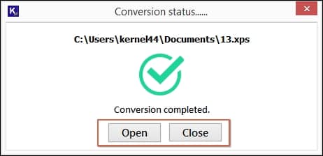 conversion of xps/oxps files  completed