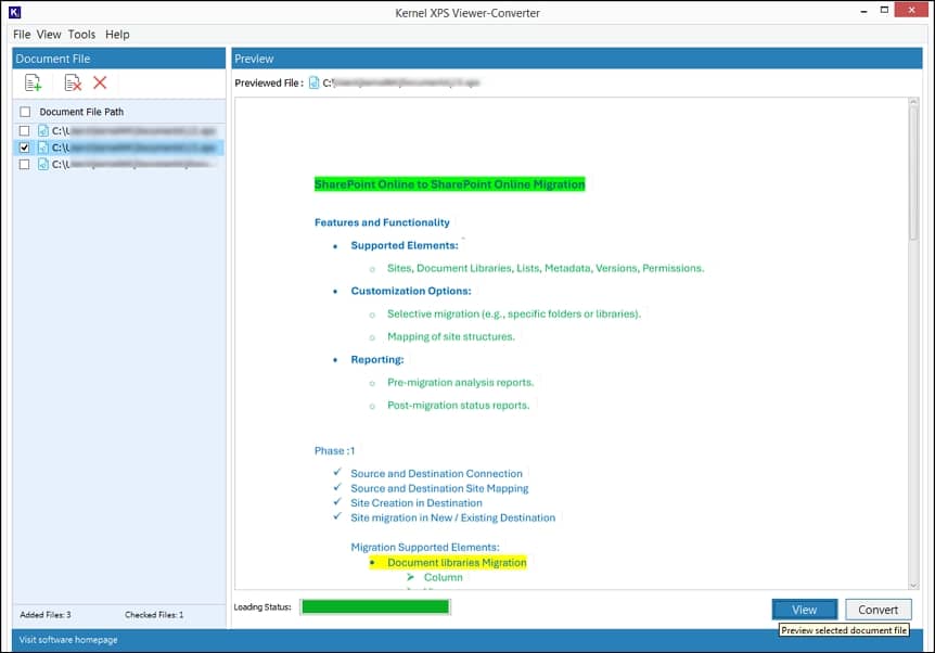 preview xps/oxps files
