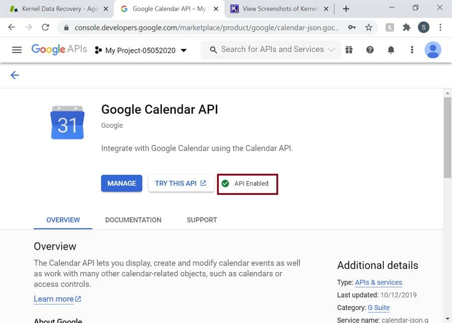 google calendar api