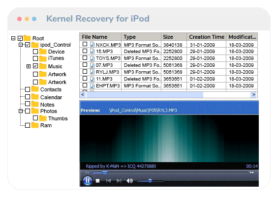 iPod Data Recovery Software to Recover Audio, Video, and Images from Inaccessible iPod