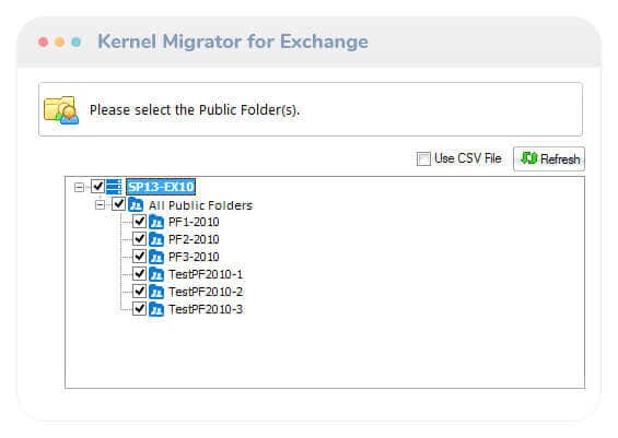 Kernel Migrator for Exchange Screen