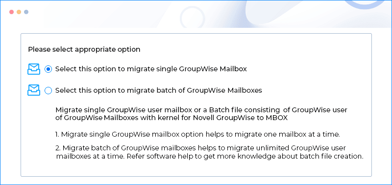Kernel for GroupWise to MBOX