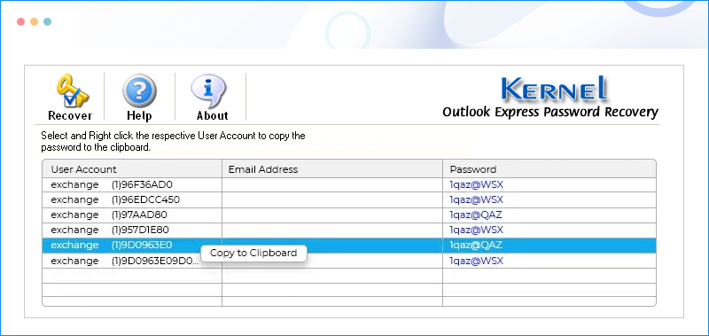 Kernel Outlook Express Password Recovery Thumb