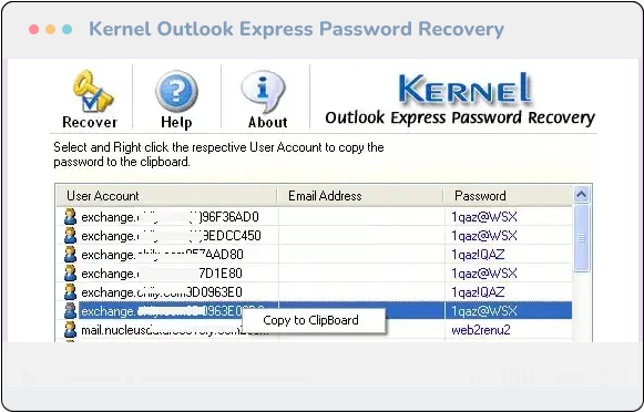 Kernel Outlook Express Password Recovery