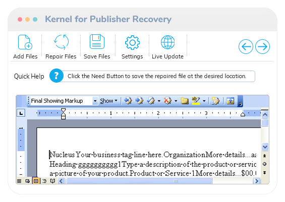 Publisher recovery video