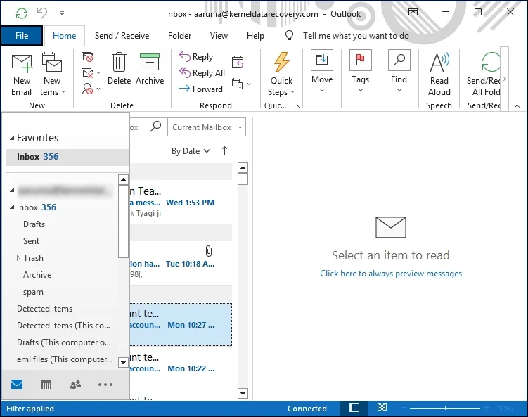 Click on File tab