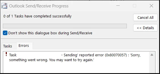 error code 0x80070057