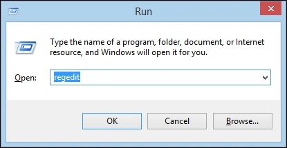 type regedit in the run box