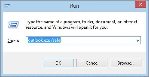 run Outlook in safe mode