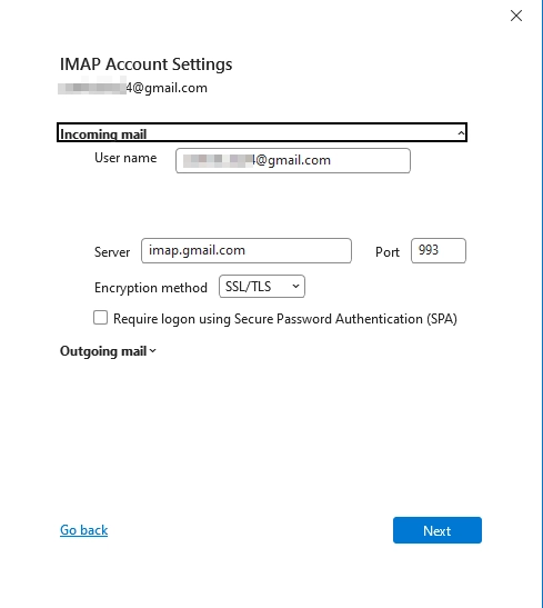 Check out the incoming and outgoing settings