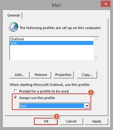 select always use this profile