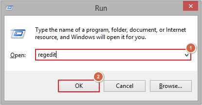 open the Run wizard and type regedit