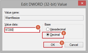 Enter 97280 as Value data