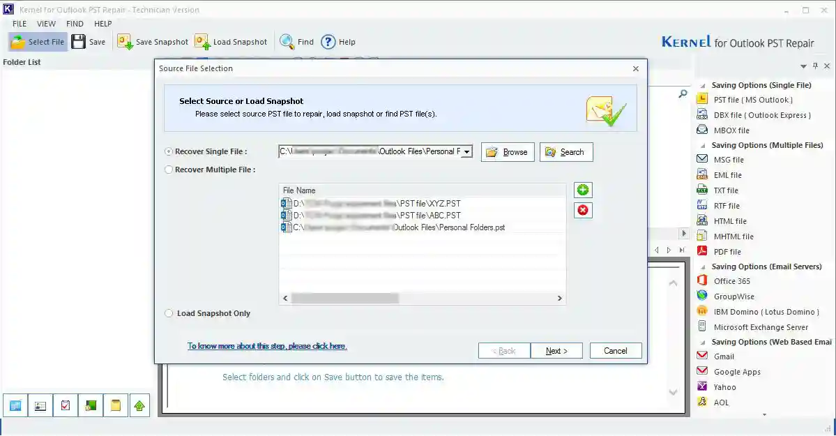 Add the required PST file