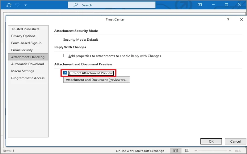 Enable Attachment Preview 