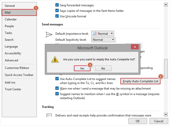 click Empty Auto-Complete List tab