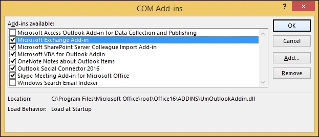 disable outlook add-ins