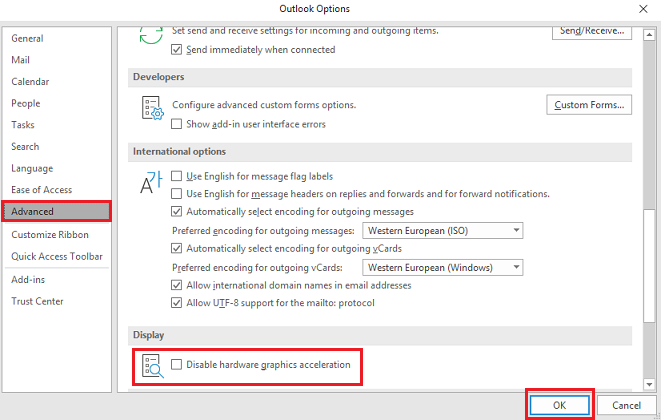 Disable hardware graphics acceleration