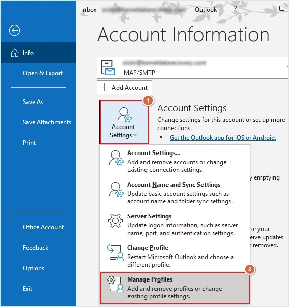 click on manage profiles