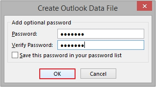 Provide the Password if needed, then click on the OK