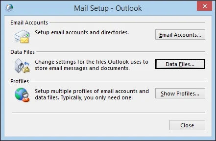 click on data files