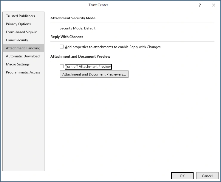 turn off attachment preview