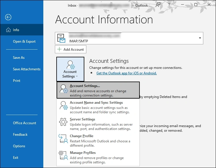 Select Account Settings