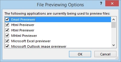 file previewing options